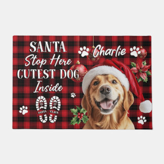 Santa Stop Here Christmas Doormat – Funny Festive 