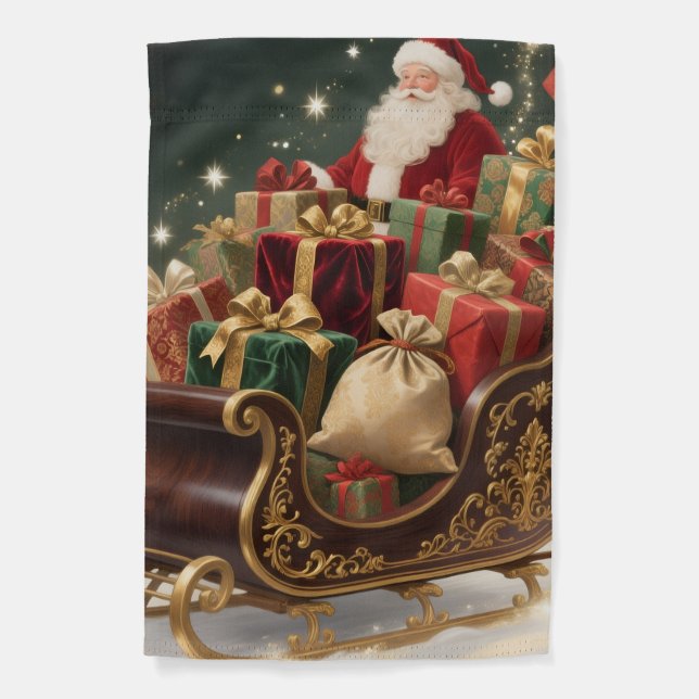 Santa Stops here -  Garden Flag (Front)