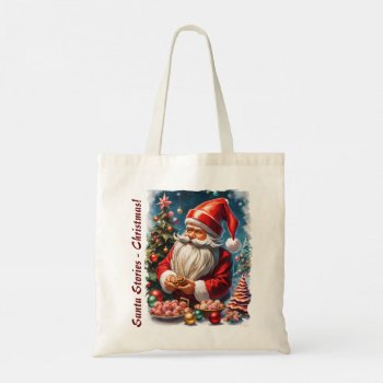 Santa Stories - Christmas - 12 Tote Bag by VintageStyleStudio at Zazzle