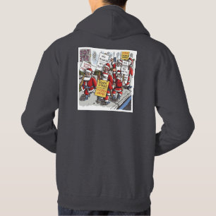 Santa Strike men dark gray hooded sweatshirt back