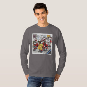 Santa Strike men smoke gray long sleeve T-shirt