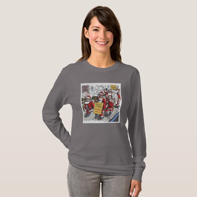 Santa Strike women vivid gray long sleeve T-shirt (Front Full)