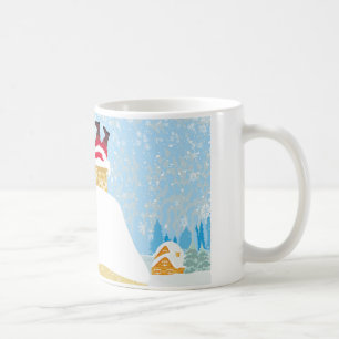 santa stuck in chimney coffee mug