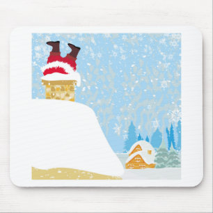 santa stuck in chimney mouse pad