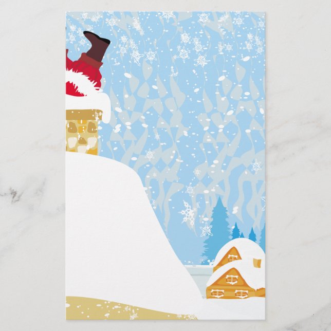 santa stuck in chimney stationery (Front)