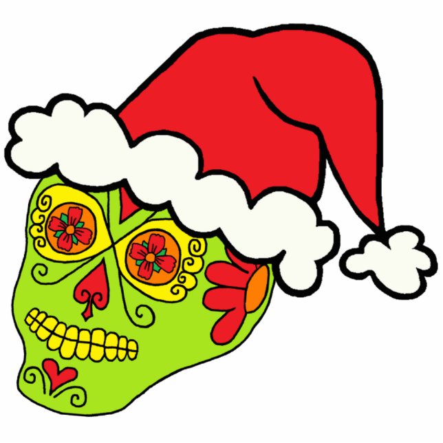 Santa Sugar Skull Cutout (Front)