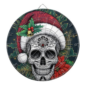 Santa Sugar Skull Dart Board