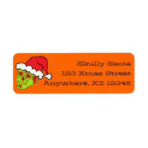 Santa Sugar Skull Label
