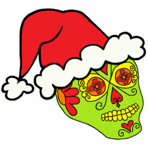 Santa Sugar Skull Statuette