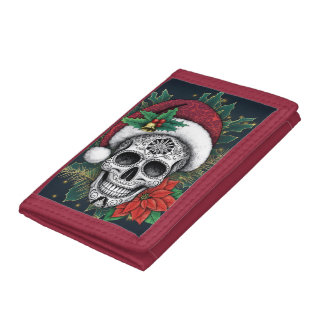 Santa Sugar Skull Trifold Wallet