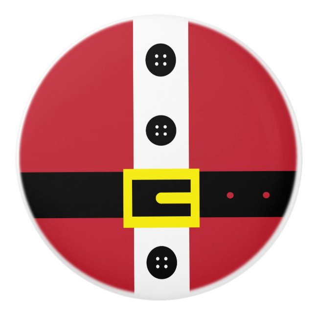 Santa Suit Ceramic Knob (Front)