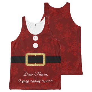 Santa Suit Christmas funny typography All-Over-Print Tank Top