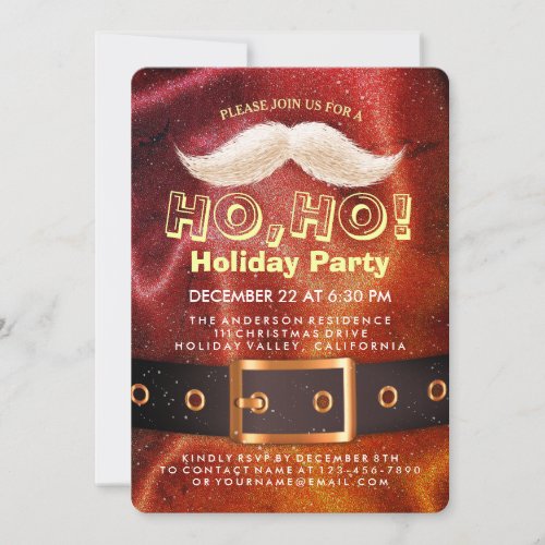 Santa Suit Christmas Ho Ho Holiday Party Invite