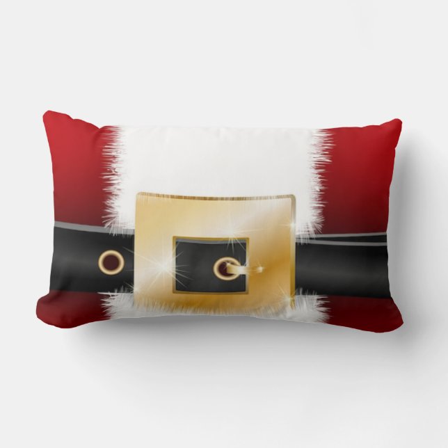 Santa Suit Christmas Holiday Plaid Decorative  Lumbar Pillow (Front)