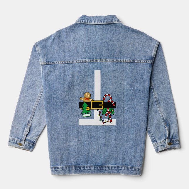 Santa Suit Costume Funny Christmas Denim Jacket (Back)