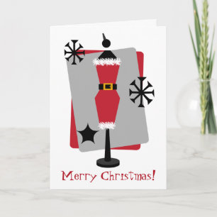 Santa Suit Dress Form Mannequin Christmas Card