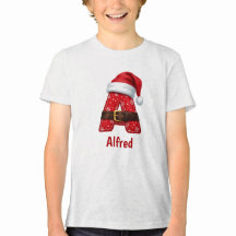 Santa Suit Monogram Letter A Christmas Alphabet