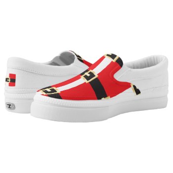 Santa Suit Slip-on Sneakers by christmasgiftshop at Zazzle