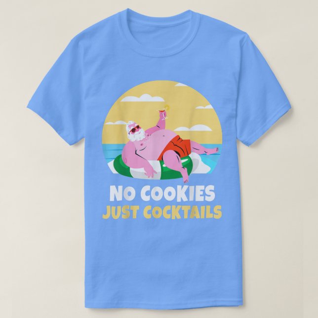 Santa Summer Christmas In July Xmas Cocktail Beach T-Shirt (Design Front)