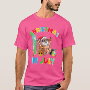 Santa Summer Hawaiian Vacation  Christmas In July T-Shirt