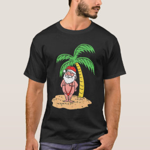 Santa Summer Swimsuit Christmas In July Beach T-Shirt