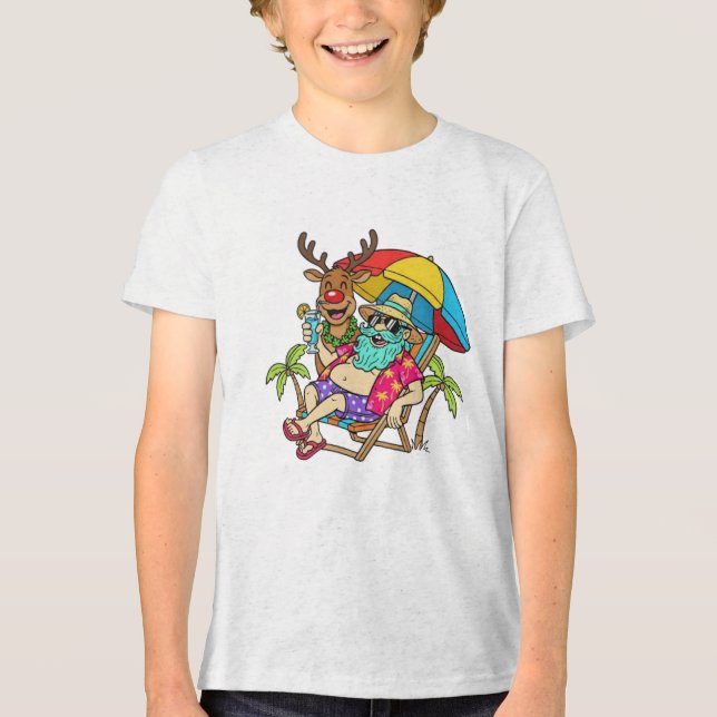 Santa Summer Tri-Blend Shirt (Front)