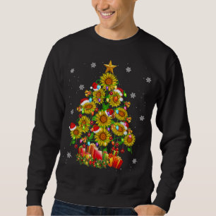 Santa Sunflower Christmas Tree Xmas Lights Santa S Sweatshirt