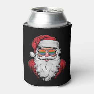 Santa Sunglasses Pride Christmas Pajama X-mas Gay Can Cooler