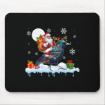 Santa Sungles Riding Reindeer Starling Bird Enthus Mouse Pad