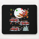 Santa Sungles Sleigh Reindeer Police Cars Christma Mouse Pad