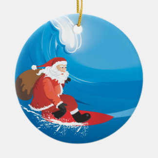 Santa Surf Ornament