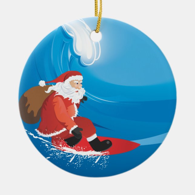 Santa Surf Ornament (Front)