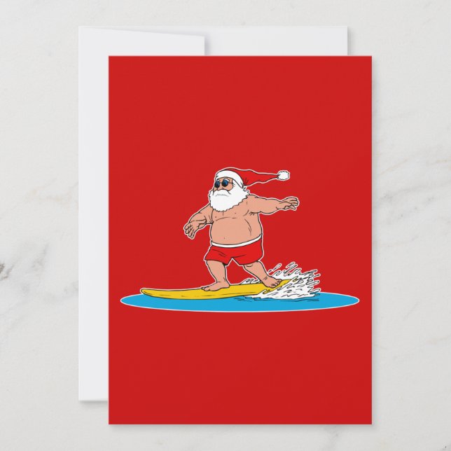 Santa surfing invitation (Front)