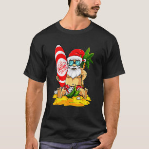 Santa Surfing Summer Vacation Hawaiian Christmas I T-Shirt