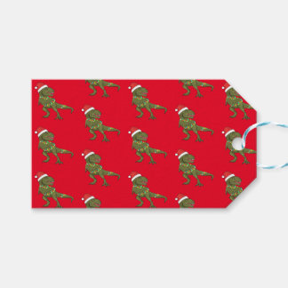 Santa T-Rex Dinosaur Christmas Xmas Gift Tags