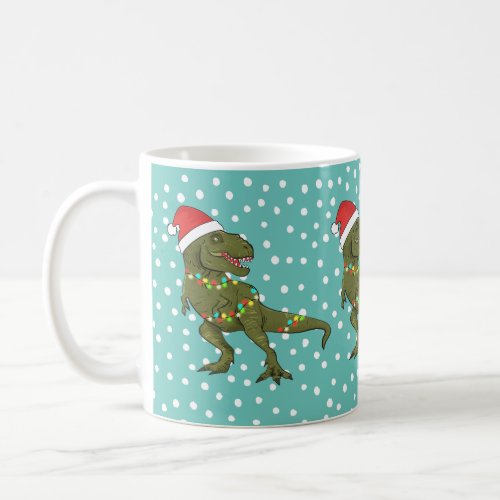 Santa T_Rex Dinosaur Christmas Xmas Mug