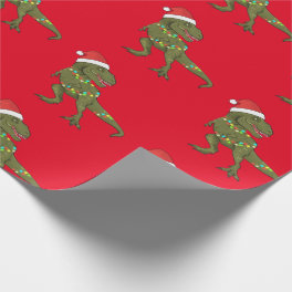 Santa T-Rex Dinosaur Christmas Xmas Wrapping Paper