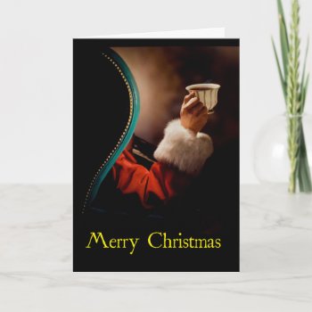 "santa Takes A Coffee Break" Christmas Card by FestivusMeister at Zazzle