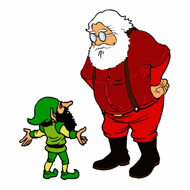 santa talking to elf cutout (Front)