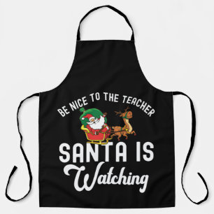 Santa Teacher - Christmas Gift - Funny Reindeer Apron
