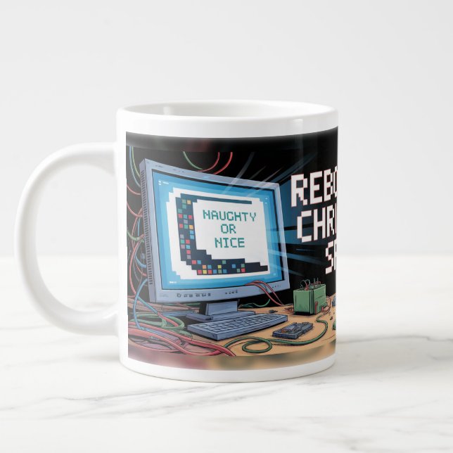 Santa Tech Support Giant Coffee Mug (Left)