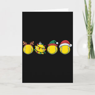 Santa Tennis Ball Christmas Tennis Lover Tennis Pl Card