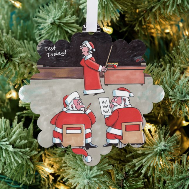 Santa Test snowflake paper ornament Card (Insitu (Tree))