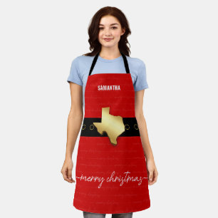 Santa Texas Belt Buckle Christmas Apron