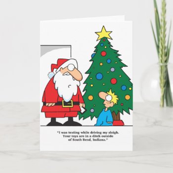 Santa Texting Presents Lost Greeting Card by Unique_Christmas at Zazzle