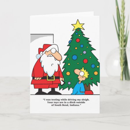 Santa Texting Presents Lost Greeting Card