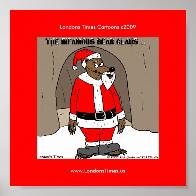 Santa The Bear Christmas Funny Poster (Front)