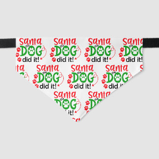 Santa The Dog Did It Dog Pet Bandana Collar