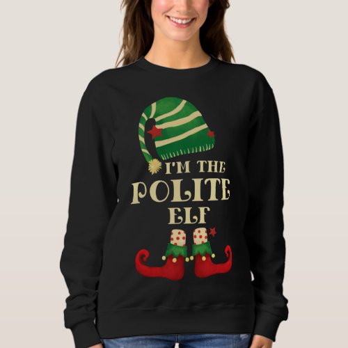 Santa The Polite Elf Christmas Matching Family Cow Sweatshirt