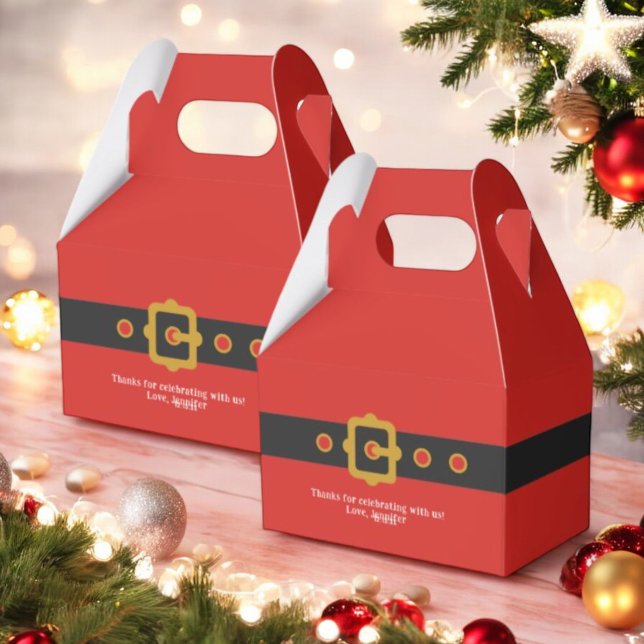 Santa Themed Holiday Christmas Party Favor Boxes (Creator Uploaded)